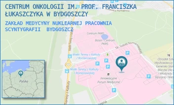 ZAKŁAD MEDYCYNY NUKLEARNEJ PRACOWNIA SCYNTYGRAFII - CENTRUM ONKOLOGII IM. PROF. FRANCISZKA ŁUKASZCZYKA W BYDGOSZCZY - DR. I.ROMANOWSKIEJ 2, BYDGOSZCZ