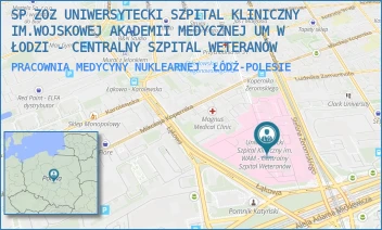 PRACOWNIA MEDYCYNY NUKLEARNEJ - SP ZOZ UNIWERSYTECKI SZPITAL KLINICZNY NR 2 UNIWERSYTETU MEDYCZNEGO  W ŁODZI - UL. STEFANA ŻEROMSKIEGO 113,  ŁÓDŹ-POLESIE