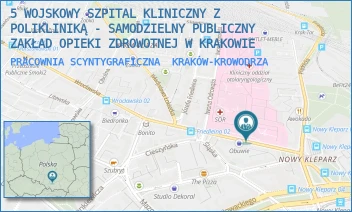PRACOWNIA SCYNTYGRAFICZNA - 5 WOJSKOWY SZPITAL KLINICZNY Z POLIKLINIKĄ - SAMODZIELNY PUBLICZNY ZAKŁAD OPIEKI ZDROWOTNEJ W KRAKOWIE - UL. WROCŁAWSKA 1-3,  KRAKÓW-KROWODRZA