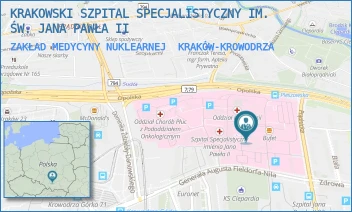 ZAKŁAD MEDYCYNY NUKLEARNEJ - KRAKOWSKI SZPITAL SPECJALISTYCZNY IM. ŚW. JANA PAWŁA II - UL. PRĄDNICKA 80,  KRAKÓW-KROWODRZA