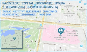 ZAKŁAD MEDYCYNY NUKLEARNEJ (PRACOWNIA DIAGNOSTYKI IZOTOPOWEJ) - MAZOWIECKI SZPITAL BRÓDNOWSKI SPÓŁKA Z OGRANICZONĄ ODPOWIEDZIALNOŚCIĄ - KONDRATOWICZA 8,  WARSZAWA