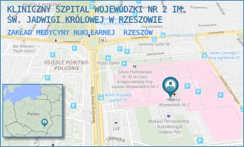 ZAKŁAD MEDYCYNY NUKLEARNEJ - KLINICZNY SZPITAL WOJEWÓDZKI NR 2 IM. ŚW. JADWIGI KRÓLOWEJ W RZESZOWIE - UL. LWOWSKA 60,  RZESZÓW