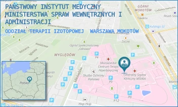 ODDZIAŁ TERAPII IZOTOPOWEJ - PAŃSTWOWY INSTYTUT MEDYCZNY MINISTERSTWA SPRAW WEWNĘTRZNYCH I ADMINISTRACJI - WOŁOSKA 137,  WARSZAWA MOKOTÓW